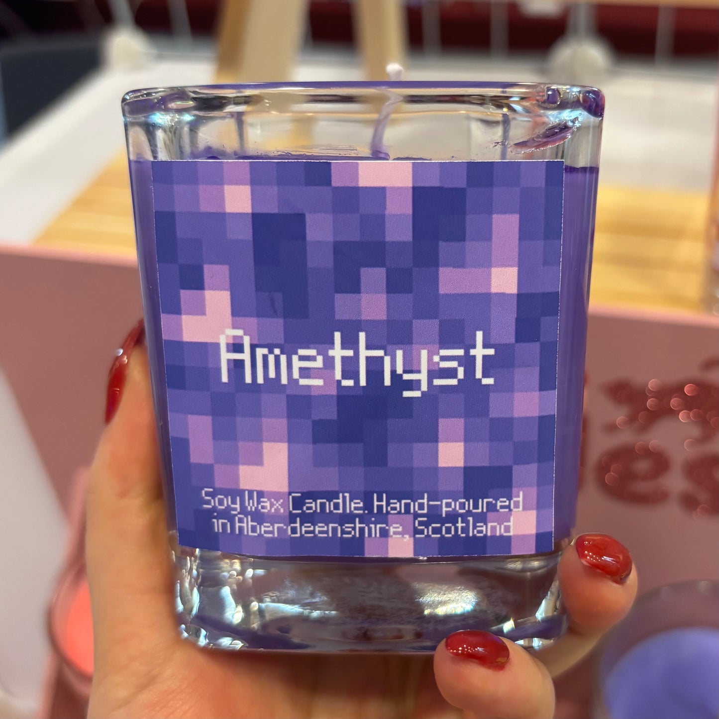Amethyst - Lavender, Chamomile & Vanilla - Minecraft Block Soy Wax Candle