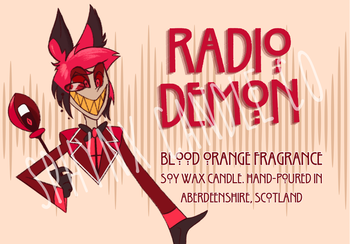 Radio Demon - Alastor - Hazbin Hotel - Blood Orange Scented Soy Wax Candle
