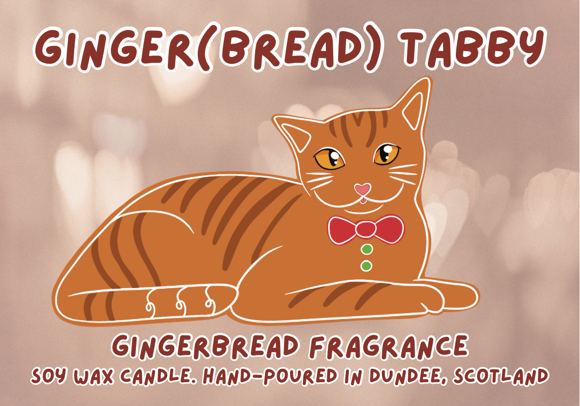 Gingerbread Tabby - Gingerbread Fragranced Soy Wax Candle