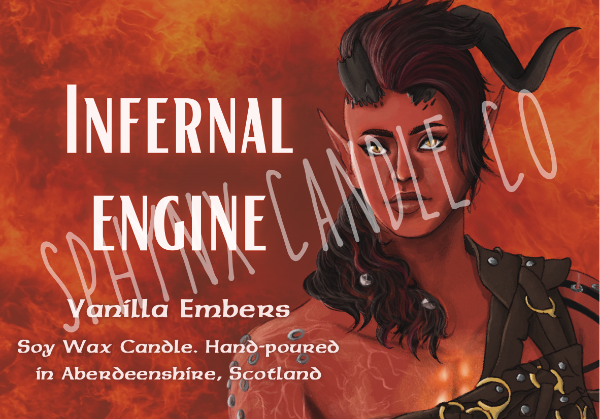 Infernal Engine - Karlach - Vanilla Embers - Baldur's Gate 3 - Soy Wax Candle