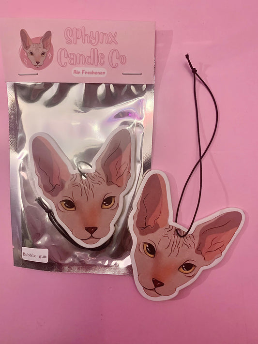 Sphynx Cat Bubblegum Car Air Freshener